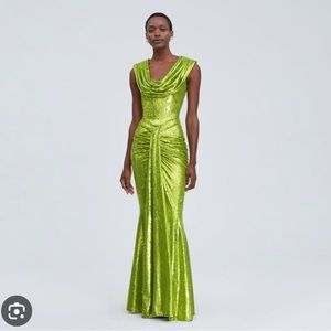 Chartreuse Sequin Gown